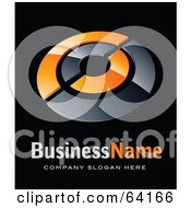 Poster, Art Print Of Pre-Made Logo Of An Orange And Black Target Above Space For A Business Name And Company Slogan On Black