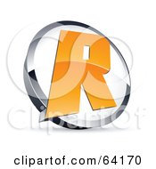 Royalty Free RF Clipart Illustration Of A Pre Made Logo Of A Letter R In A Circle