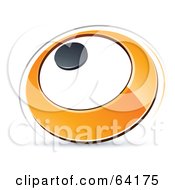 Poster, Art Print Of Pre-Made Logo Of An Orange Circle With A Black Dot