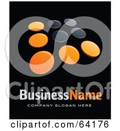Royalty Free RF Clipart Illustration Of A Pre Made Logo Of Orange And Black Dots Above Space For A Business Name And Company Slogan On Black by beboy