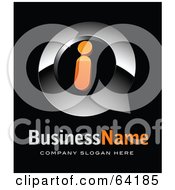 Royalty Free RF Clipart Illustration Of A Pre Made Logo Of An Orange I Information Above Space For A Business Name And Company Slogan On Black