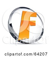 Royalty Free RF Clipart Illustration Of A Pre Made Logo Of A Letter F In A Circle