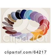 Royalty Free RF Clipart Illustration Of A Circle Of Colorful Plates