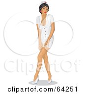 Royalty Free RF Clipart Illustration Of A Pinup Nurse In A Short White Dress by David Rey