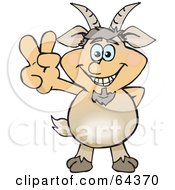 Royalty Free RF Clipart Illustration Of A Peaceful Fawn Gesturing A Peace Sign