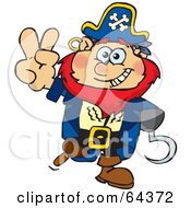 Poster, Art Print Of Peaceful Pirate Gesturing A Peace Sign
