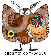 Poster, Art Print Of Trick Or Treating Moth Holding A Pumpkin Basket Full Of Halloween Candy
