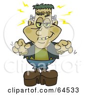 Royalty Free RF Clipart Illustration Of Frankenstein Reaching Out