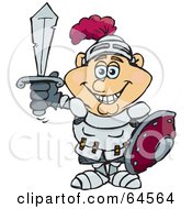 Poster, Art Print Of Proud Knight Holding Up His Sword