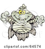Royalty Free RF Clipart Illustration Of A Mummy Breaking Through A Wall by Dennis Holmes Designs
