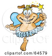 Royalty Free RF Clipart Illustration Of A Sparkey Dog In A Fairy Costume by Dennis Holmes Designs