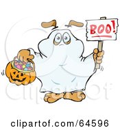 Poster, Art Print Of Sparkey Dog Trick Or Treating As A Ghost
