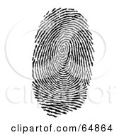 Royalty Free RF Clipart Illustration Of A Finger Or Thumb Print by Frog974