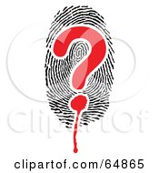 Poster, Art Print Of Question Mark Over A Thumb Print