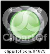 Royalty Free RF Clipart Illustration Of A Light Green Button With Chrome Edges