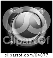 Royalty Free RF Clipart Illustration Of A Black Button With Chrome Edges