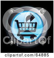 Poster, Art Print Of Blue Remove From Shopping Cart Button With Chrome Edges