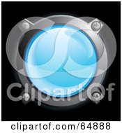 Royalty Free RF Clipart Illustration Of A Blue Button With Chrome Edges