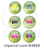 Digital Collage Of Colorful Alien Head Website Buttons - Version 4