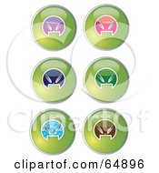 Poster, Art Print Of Digital Collage Of Colorful Alien Head Website Buttons - Version 2