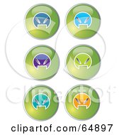 Poster, Art Print Of Digital Collage Of Colorful Alien Head Website Buttons - Version 1