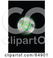 Glowing Chrome And Green Copyright Symbol Button