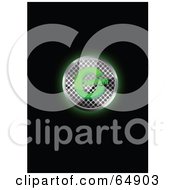 Poster, Art Print Of Glowing Chrome Mesh And Green Copyright Symbol Button