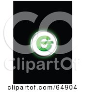 Glowing White And Green Copyright Symbol Button