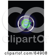 Poster, Art Print Of Glowing Blue And Green Copyright Symbol Button