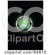 Glowing Green Copyright Symbol Button