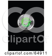 Poster, Art Print Of Chrome Mesh And Green Copyright Symbol Button