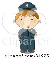 Poster, Art Print Of Police Man In A Blue Uniform