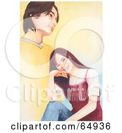 Poster, Art Print Of Young Teen Girl Smiling And Thinking Of A Boy
