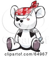 Poster, Art Print Of White Pirate Teddy Bear - Version 4