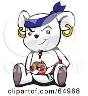 Poster, Art Print Of White Pirate Teddy Bear - Version 1