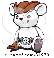 Poster, Art Print Of White Pirate Teddy Bear - Version 3