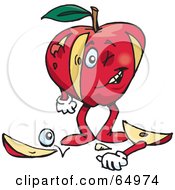 Poster, Art Print Of Red Apple Man With Chunks Cut Out