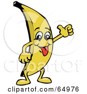 Royalty Free RF Clipart Illustration Of A Goofy Banana Guy Giving The Thumbs Up by Dennis Holmes Designs