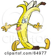 Royalty Free RF Clipart Illustration Of A Goofy Banana Guy Doing The Splits