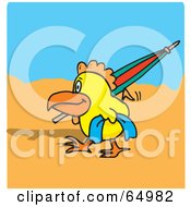 Poster, Art Print Of Happy Chicken Strolling On A Beach