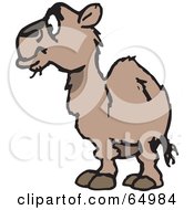Royalty Free RF Clipart Illustration Of A Shaggy Wild Camel Facing Left by Dennis Holmes Designs