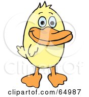 Royalty Free RF Clipart Illustration Of A Happy Yellow Ducky by Dennis Holmes Designs