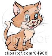 Poster, Art Print Of Cute And Happy Baby Kitty Cat Sitting