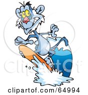 Poster, Art Print Of Blue Surfing Baboon