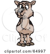 Royalty Free RF Clipart Illustration Of A Shaggy Wild Camel Facing Front