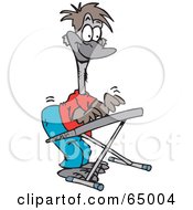 Royalty Free RF Clipart Illustration Of A Musical Emu Playing A Keyboard