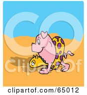 Poster, Art Print Of Happy Pig Strolling On A Beach