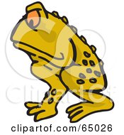 Royalty Free RF Clipart Illustration Of A Grumpy Toad Facing Left