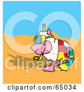 Poster, Art Print Of Happy Sheep Strolling On A Beach
