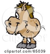 Royalty Free RF Clipart Illustration Of A Shaggy Wild Horse Facing Left by Dennis Holmes Designs
